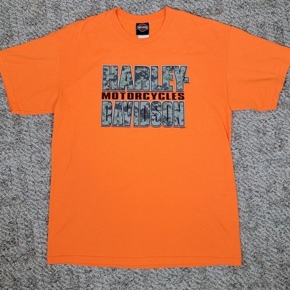 Harley Davidson Orange Grand Rapids Michigan Motorcycle Graphic T-Shirt Sz L - Picture 2 of 11